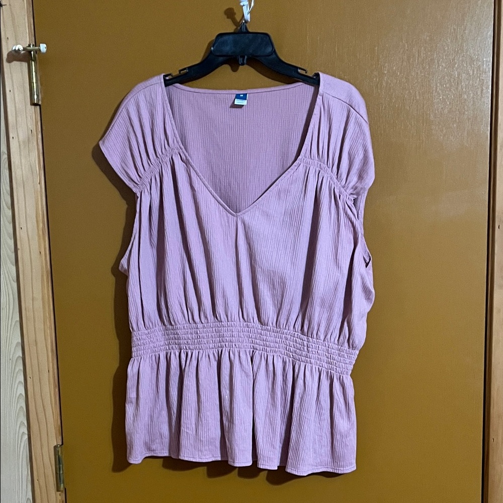 Old Navy Mauve V-Neck Blouse